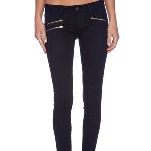 Rag & Bone Skinny Multi Zipper Black Jeans